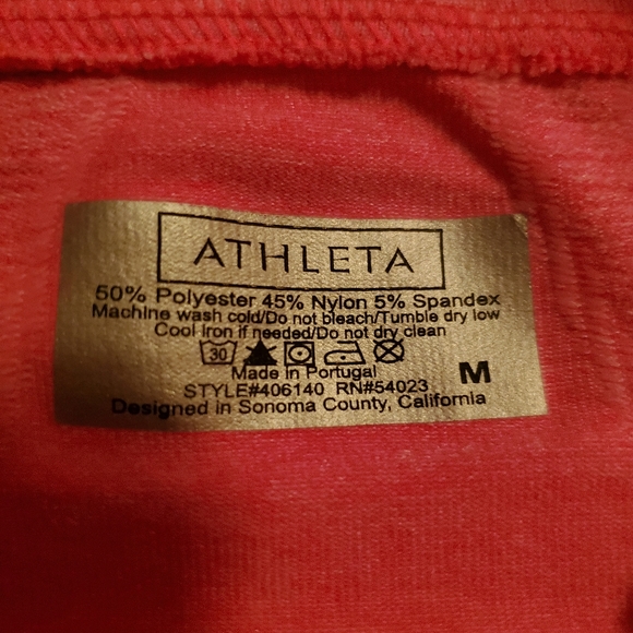 Athleta Fastest Track Coral Pink Long Sleeve Running Shirt Thumbholes 1/4 Zip. - Picture 3 of 6